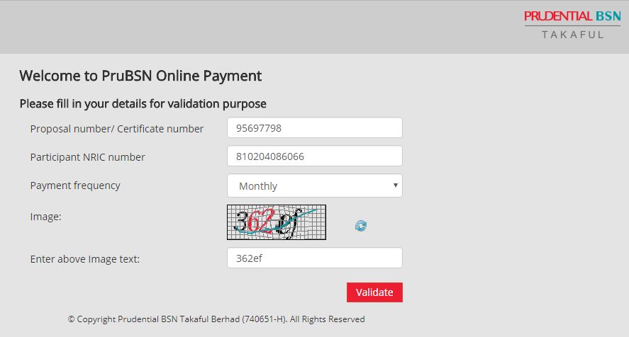 Cara Bayar Insurans Prudential BSN Takaful Secara Online | Laman Web ...